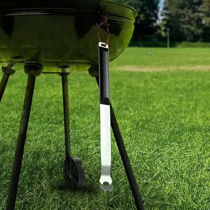 Grate Grill Scraper with Long Handle, Universal 14" Long Stainless Steel Grill Cleaner, Grill Grate Accessory, BBQ Barbecue Cleaning Gadgets, Hang Loop Included