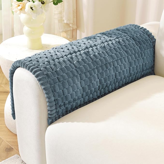 OstepDecor Couch Cover for Dogs, Washable Non Slip Sofa Cover for Pets | Soft Couch Covers for Sofa, Loveseat and Sectional, Furniture Protector Against Pet Hair & Dirt (20" x 24", Blue)
