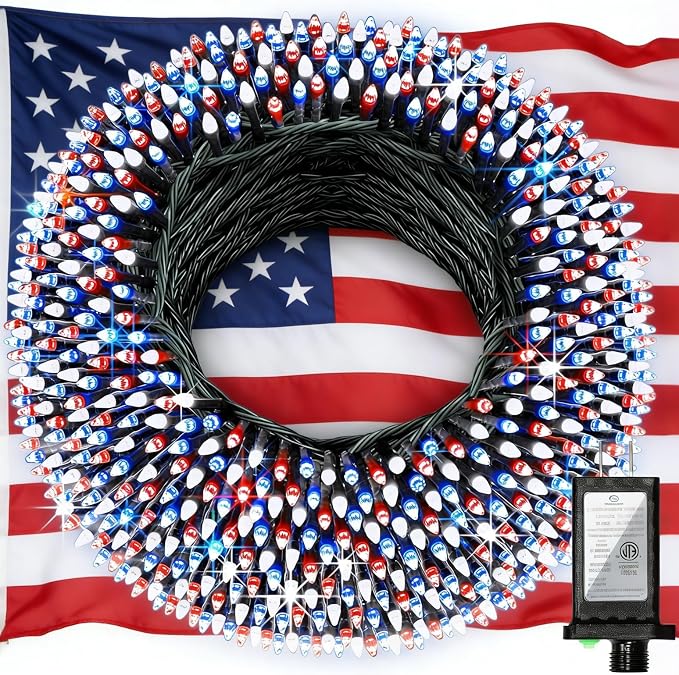 750 LED 240FT Christmas String Lights Outdoor, 12 Pro Modes with Timer | with Memory & Brightness, Plug-in Waterproof Dark Green Wire Twinkle Light for Xmas Yard Tree Wedding Decor Red White Blue