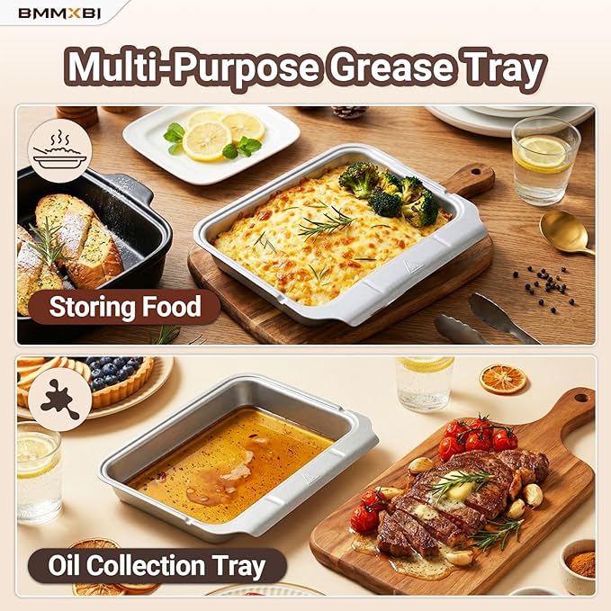 Grill Drip Pan Grease Tray for Ninja Woodfire Outdoor Grill OG701 OG751 OG700 Series, Non Disposable Grease Catch Tray for Ninja 7-in-1 Woodfire Grill Smoker Air Fryer，OG701 OG751