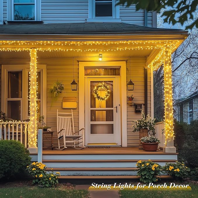 JMEXSUSS 33ft 100 LED Warm White Christmas String Lights for Room Decor | Battery Operated Christmas Lights with 8 Modes Remote, Twinkle Fairy Mini Lights for Bedroom Home Wall House Decor