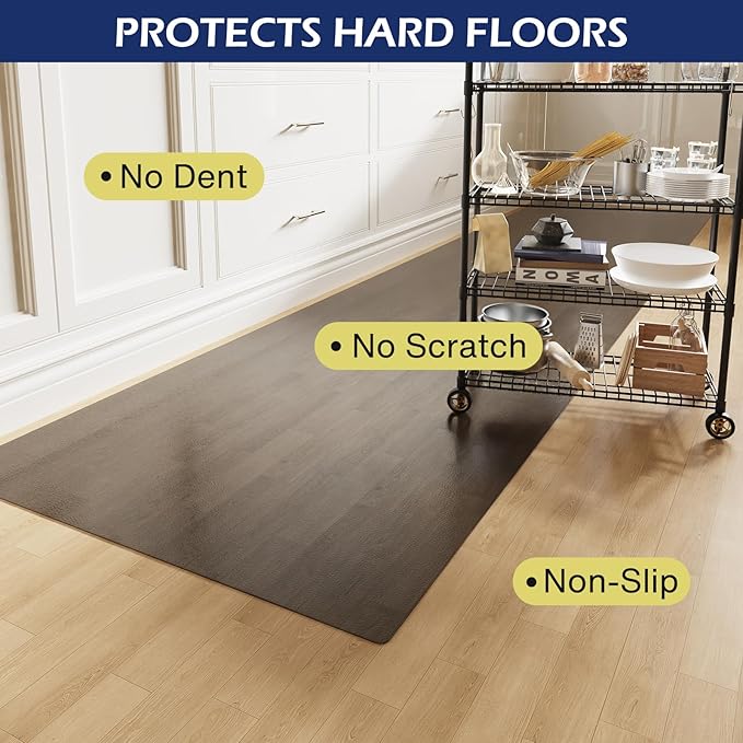 SALLOUS Runner Rug for Hallway, 2' X 6' Plastic Floor Mat for Entryway, Area Rug for Living Room, Non-Slip Waterproof Kitchen Mat, Indoor Outdoor Floor Mat for Home (Semi-Transparent Black)