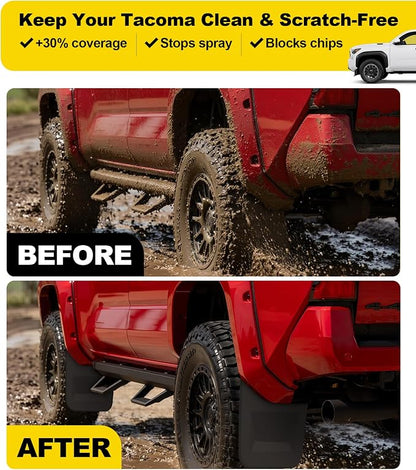 RGB Grille Lights + No-Drill Mud Flaps Combo for Toyota Tacoma 2024-2025 TRD Off-Road