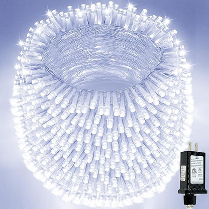 800 LED String Lights, 272FT Super-Long Christmas Lights Outdoor Indoor | Cool White, 13 Modes, Timer, Clear Wire Waterproof Twinkle Fairy Lights Plug in for Bedroom Classroom Patio Xmas Tree Decor