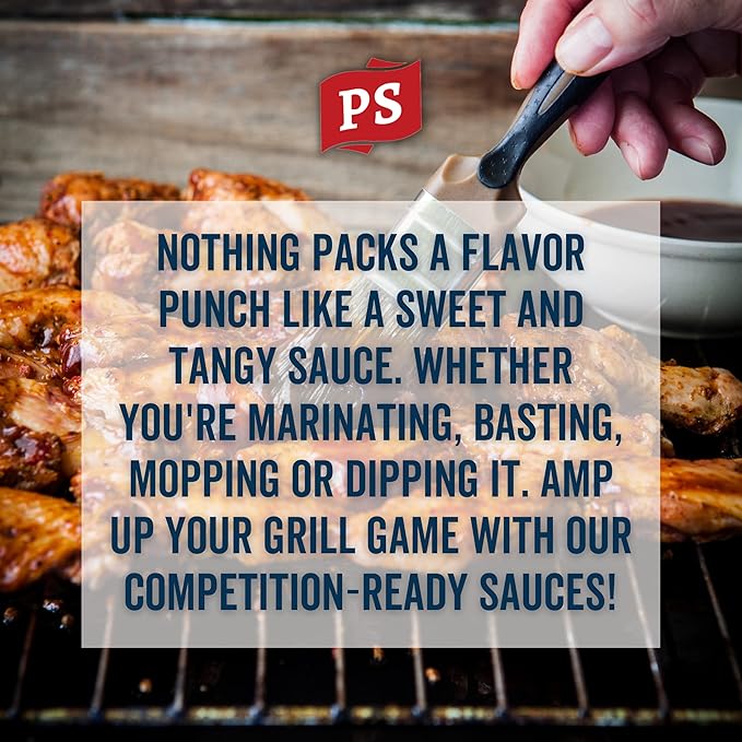 PS Seasoning Blue Ribbon Competition Style BBQ Sauce - All-Purpose Sauce for Grilling, Glazing, Marinating, Basting, Dipping - Great for Spare Ribs, Burnt Ends, BBQ Chicken, Beans, and more