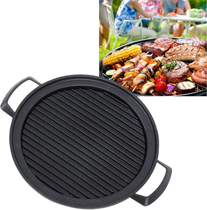 Japanese Mini Hibachi Grill Aluminum Alloy Tabletop Charcoal BBQ Grill Quick Heating Uniform Heating Multi Functional Use for Family Gatherings Camping Picnics (Large Circle)