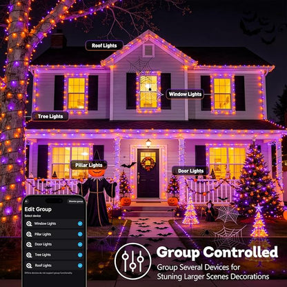 JMEXSUSS 500 LED Smart Color Changing Halloween Lights, RGB String Lights | 173ft, Remote & APP Control, Waterproof Christmas Lights for Indoor Outdoor Xmas Tree Party House Halloween Decoration