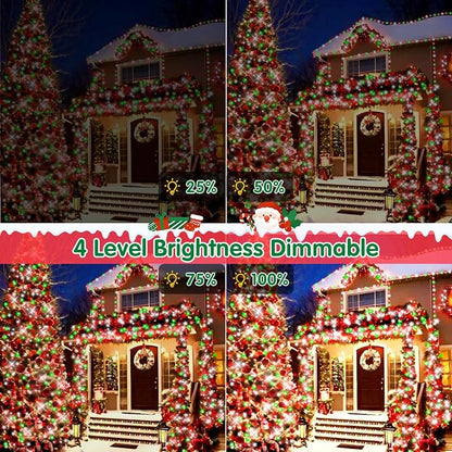 XURISEN 551FT 1400 LED Christmas Lights Outdoor Green Wire String Lights 8 Modes with Timer Memory Waterproof Fairy Lights Plug in for Xmas Tree Wedding Yard Party Holiday Decorations(Red+Green+White)