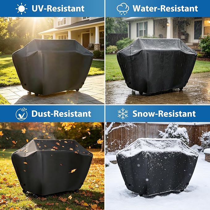 66 Inch Gas Grill Cover for Monument Denali D605 6-Burner Grill, Waterproof | Outdoor Grill Cover Fits Monument Denali D605, D605 Pro, D610 & D600SS, Replacement for A003, Heavy Duty Weather Protection