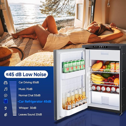 BODEGACOOLER 12-Volt Refrigerator, 83L(2.94cu.ft) RV Fridge with APP Control & Lock, Dual Zone Compressor Cooler (-4℉ ~ 46℉), 12/24V DC Portable Freezer for Truck, RV, Camping, Boat, Black