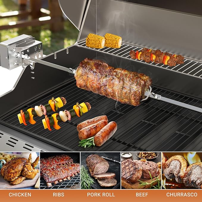 Onlyfire 6104 Chromed Heavy Duty BBQ Rotisserie Meat Fork (1 Pair), Only Fits 5/16" Square Rotisserie Spit Rods