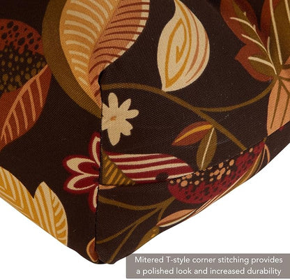 Greendale Home Fashions Outdoor 44 x 22-inch High Back Chair Cushion, Set of 1, Russet Floral