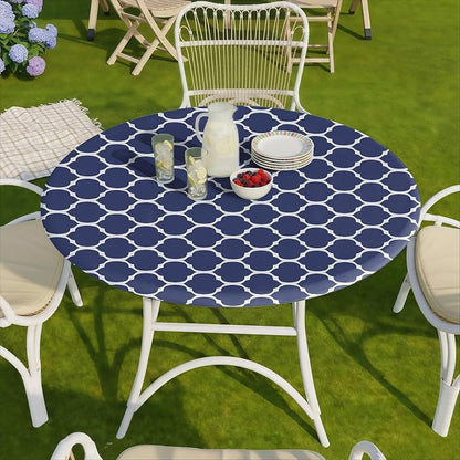 opstellen Fitted Round Tableclothes Drawstring Water Proof Table Cloth Polyester Indoor Outdoor Circular Covers for 45-54in Table Household Organization Gifts Patio Picnic Camping Festival Gadgets