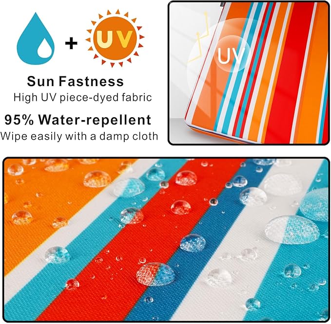 NettyPro Outdoor Loveseat Bench Cushion Cover 42 x 18 x 3 Inch, Water Resistant UV Protection Patio Furniture Swing Cushion Slipcover with Zipper, Replacement Cover Only