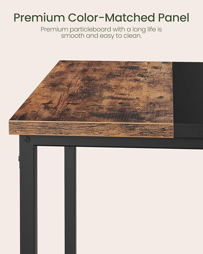 CHOEZON Square Kitchen Dining Table, 29.5'' Dining Table, Small Dining Tables, Writing Desk, Coffee Tables, for Restaurant, Living Room, Apartment, Rustic Brown and Black TCZ02BF