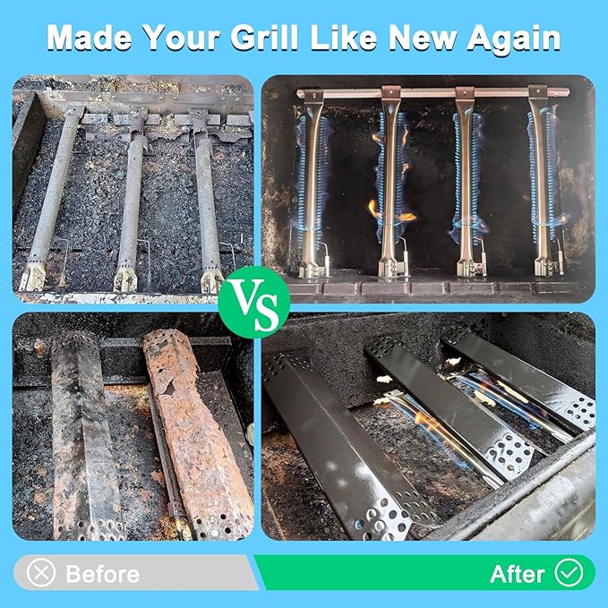 Grill Parts for Jenn-Air 720-0727 720-0709 720-0709B & Kitchenaid 720-0990C 720-0893 720-0826 720-0709C 860-0003, Grill Heat Plates Burners Igniter for Jenn-Air 720-0727 5 Burner Gas BBQ Grill