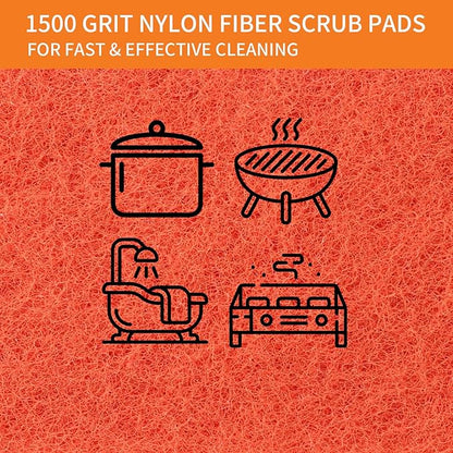 Tilldawn Griddle Cleaning Kit for Blackstone 13 Piece- 2 Stainless Steel Cleaning Scrapers, 10 Scouring Pads and 1 Handle, Cleaning Accessories for Blackstone Grill, Flat Top Grill Cleaning Tools Kit