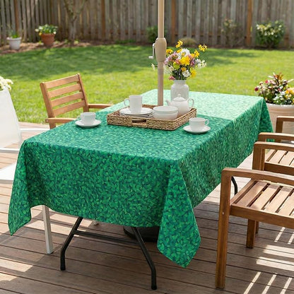 EHouseHome Outdoor Indoor 60x84 inch Rectangle Tablecloth with Umbrella Hole and Zipper, Waterproof Patio Table Cloths, Spring/Summer Table Covers for Backyard Circular Table/BBQs/Picnic