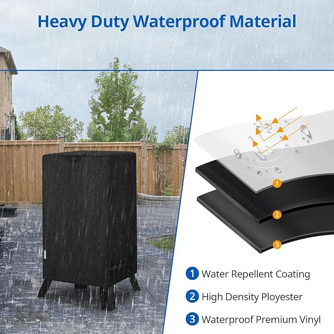 SunPatio 40 Inch Electric Smoker Cover, Heavy Duty Waterproof Vertical Smoker Propane Grill Cover, Compatible for Masterbuilt, Smoke Hollow, Pit Boss Square BBQ Smoker and More, 25" W x 17" D x 39" H