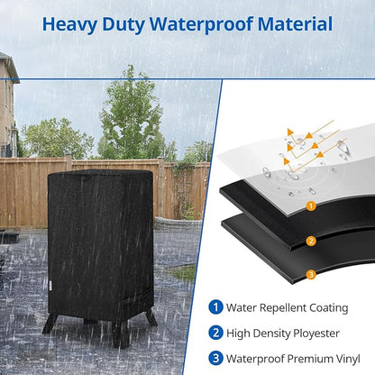 SunPatio 40 Inch Electric Smoker Cover, Heavy Duty Waterproof Vertical Smoker Propane Grill Cover, Compatible for Masterbuilt, Smoke Hollow, Pit Boss Square BBQ Smoker and More, 25" W x 17" D x 39" H