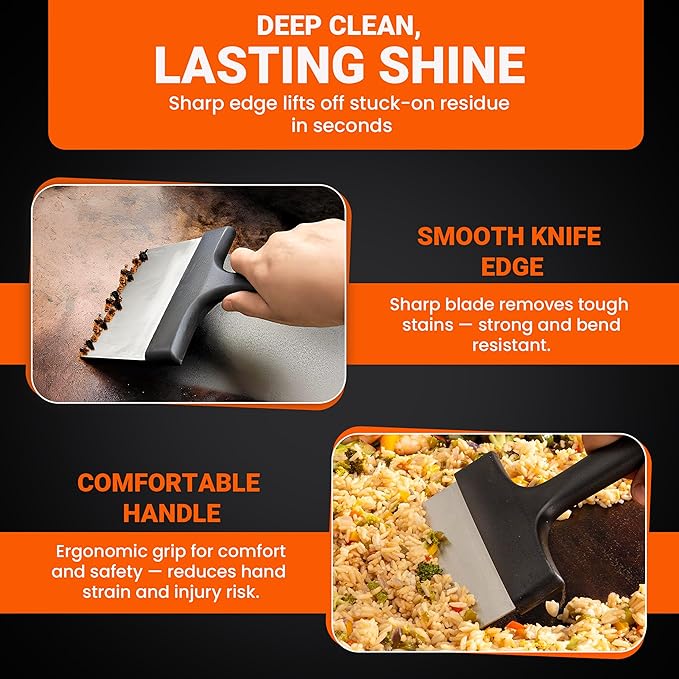 36” Silicone Griddle Mat & Scraper for Blackstone – Heat Resistant BBQ Accessories with Handles – Foldable, Heavy Duty Flat Top Grill Mat – Protects from Rust, Dirt, Insects
