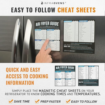 Air Fryer Accessories Compatible with Cosori, Chefman, Philips, Dash, Emeril Lagasse, Bella, Comfee, Nuwave® + More, Air Fryer Rack, Cheat Sheet Guides, Liners and Cleaner Brush