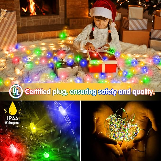 KNONEW 532FT Outdoor Christmas Fairy Lights Plug in,1600 LED String Lights Outdoor Waterproof 8 Modes Memory Times for Wedding Bedroom Walls Garden Trees Decoration(Multicolor)