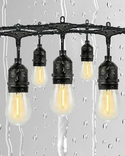 Gmnee 75FT Outdoor String Lights for Patio, Balcony & Porch – 47 LED Edison Bulbs (1.6FT Spacing), Dimmable Heavy-Duty Patio Lights for Backyard, Gazebo, Bistro, Party and Garden Decor (Plug in)
