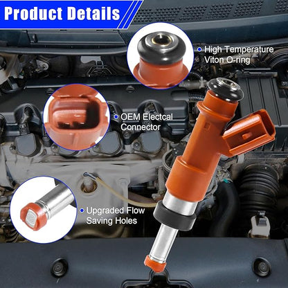 Set of 6 Fuel Injectors for Toyota Avalon Camry Highlander RAV4 Sienna Venza Lexus ES350 RX350 3.5L V6 2005-2015 – Replacement FJ763 23250-31050