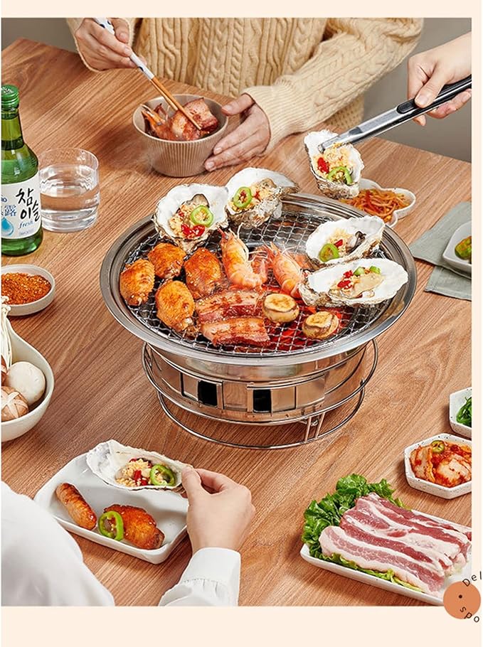 BBQ Grill Outdoor Indoor/Outdoor Charcoal Grill, BBQ Grill Camping Stove Easy to Clean with BBQ Tool Kits for Outdoor BBQ Picnic Camping Patio Backyard Cooking Outdoors Campfire Grill Grate