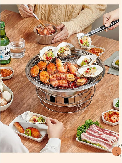 BBQ Grill Outdoor Indoor/Outdoor Charcoal Grill, BBQ Grill Camping Stove Easy to Clean with BBQ Tool Kits for Outdoor BBQ Picnic Camping Patio Backyard Cooking Outdoors Campfire Grill Grate