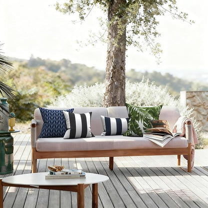 LVTXIII 2 Pack Outdoor Throw Pillow Covers for Patio Furniture, 16x16 Inch Square Pillow Case, Water-Repellent Cushion Covers for Garden, Porch, Sofa, Cabana Black
