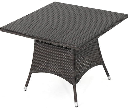 Christopher Knight Home Corsica PE Square Dining Table, Multibrown