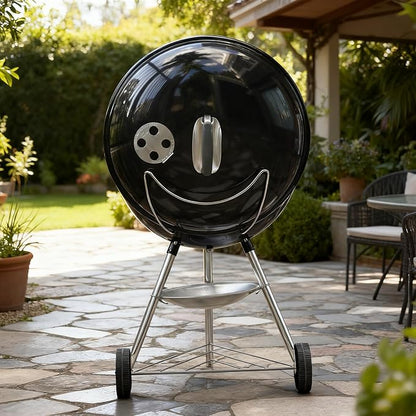 onlyfire Grill Lid Holder, Stainless Steel Slide a Side Lid Prop for All Weber 18”/22”/26” Charcoal Kettle Grills, Charcoal Grill Accessory for Weber Kettle