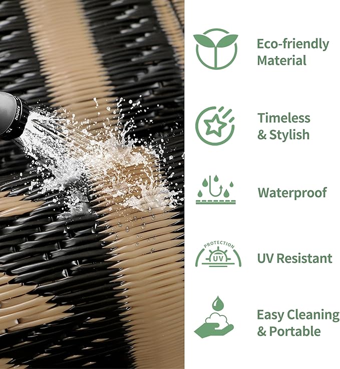 GENIMO Outdoor Rug, Waterproof Plastic Rugs for Patio, 9'x12' Dark Brown | Outside Larger Modern Carpet Mat for Porch Decor, Deck, Balcony, Camping, RV, Backyard, Picnic, Beach, Reversible, Foldable