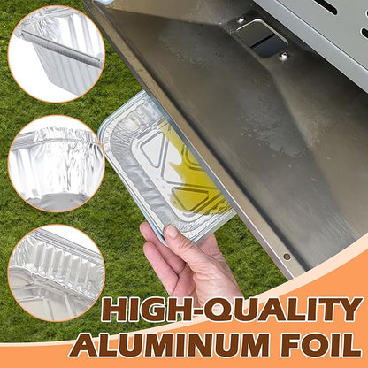 Grease Tray Liners for Monument Gas Grill Replacement Parts, Disposable Grease Box Liner for Most Monument Gas Grills Drip Pan Accessories, for‎ Monument 35633 24367 13892 Aluminum Foil Liner, 20 Pack