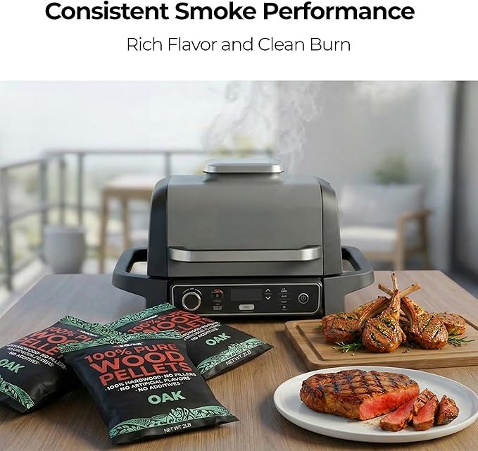Kona 100% Oak Smoker Pellets, Intended for Ninja Woodfire Outdoor Grill, 2 lb Resealable Bag