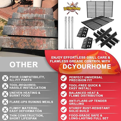 Grill Parts Kit for Weber Genesis 300 310 330 Genesis E330 E310 S310 S330 EP330 S320 E320 Grill Parts 17.5" Flavorizer Bars, Genesis 7528 Grates Heat Deflector Grill Parts Kit, 3Pcs 62752 Burner Tube