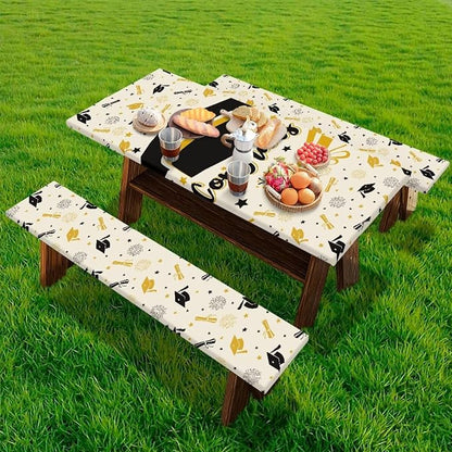 3 PCS Graduation Tablecloth Rectangle Class of 2025 Table Cover for Graduation Table Decorations Party Decor Supplies Favors
