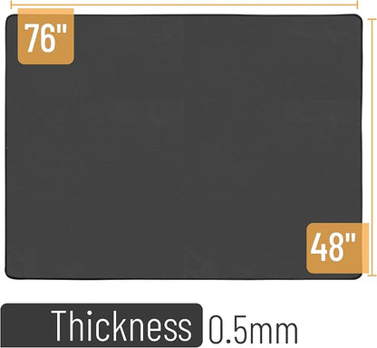 UNCO- Large Under Grill Mats for Outdoor Grill, 76" x 48", Black Double-Sided, Fireproof, Reusable, Portable, 3 Layers, Waterproof & Easy to Clean, Grill Matt for Outdoor Grill Deck Protector