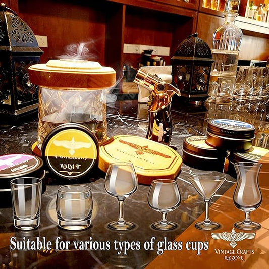 Whiskey Smoker Kit with Torch, Drinks| Cocktail Smoker Kit| Bourbon Smoker Kit with Torch,6 Flavor of Wood Chips,Old Fashioned Smoker Kit,Smoked Whisky Gift for Father's Day (No Butane Incl.)