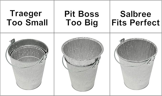 Smoker Bucket Drip Foil Liner Tray for Catching Grease, Compatible with Traeger, Oklahoma Joe, Pit Boss & Other Grill Bucket Accessories for Pro Pellet Oklahoma Joe's (24pk, 5.75x5.75 inches)