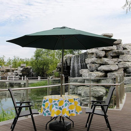 EHouseHome Outdoor and Indoor 60inch Round Tablecloth with Umbrella Hole and Zipper, Waterproof Zippered Patio Table Cloths, Spring/Summer Table Covers for Backyard Circular Table/BBQs/Picnic