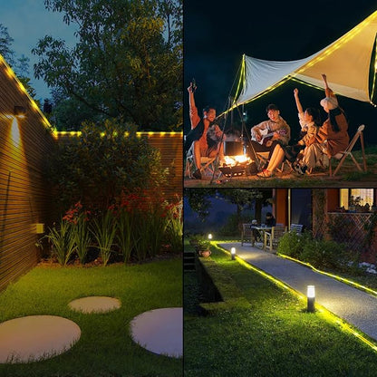 Solar Rope Lights Outdoor Waterproof, 33FT 100LED Outdoor String Lights Clear PVC Tube Fairy Lights, 8 Modes Trampoline Lights for Pool Tree Garden Yard Home Camping Wedding Halloween Holiday Decor
