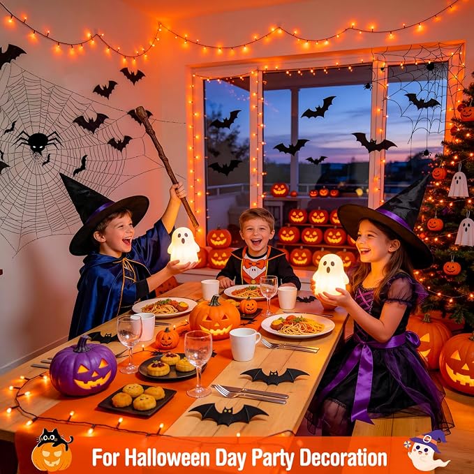 JMEXSUSS 500 LED Halloween Lights, 173ft Orange String Lights with Remote | Waterproof, 8 Modes, Plug in, Indoor Outdoor Orange Halloween Lights for Party Tree Fireplace Bedroom Patio Halloween Decor