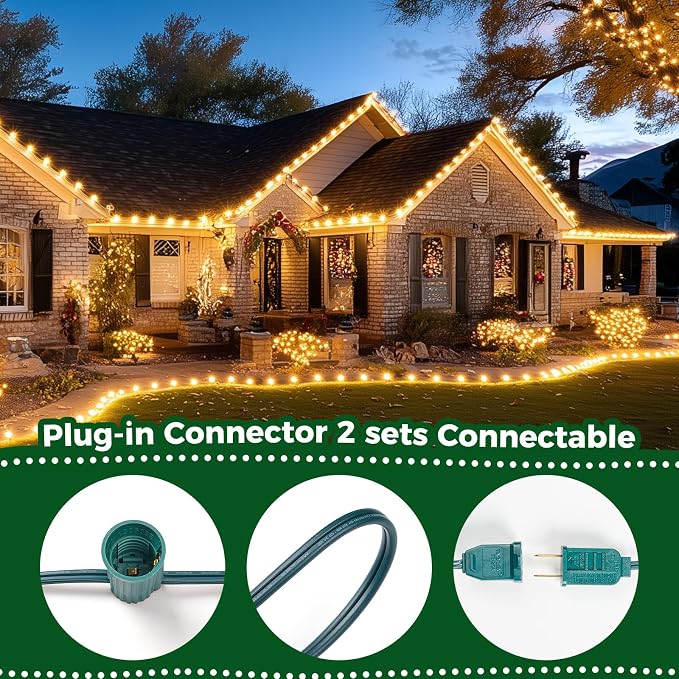 Minetom C9 LED Christmas Lights, 50FT C9 Vintage String Lights Outdoor | Waterproof Christmas Tree Lights for Outdoor Indoor Xmas Roofline Backyard Garden Patio Home Holiday Decor, Green Wire