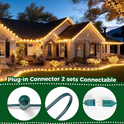 Minetom C9 LED Christmas Lights, 50FT C9 Vintage String Lights Outdoor | Waterproof Christmas Tree Lights for Outdoor Indoor Xmas Roofline Backyard Garden Patio Home Holiday Decor, Green Wire