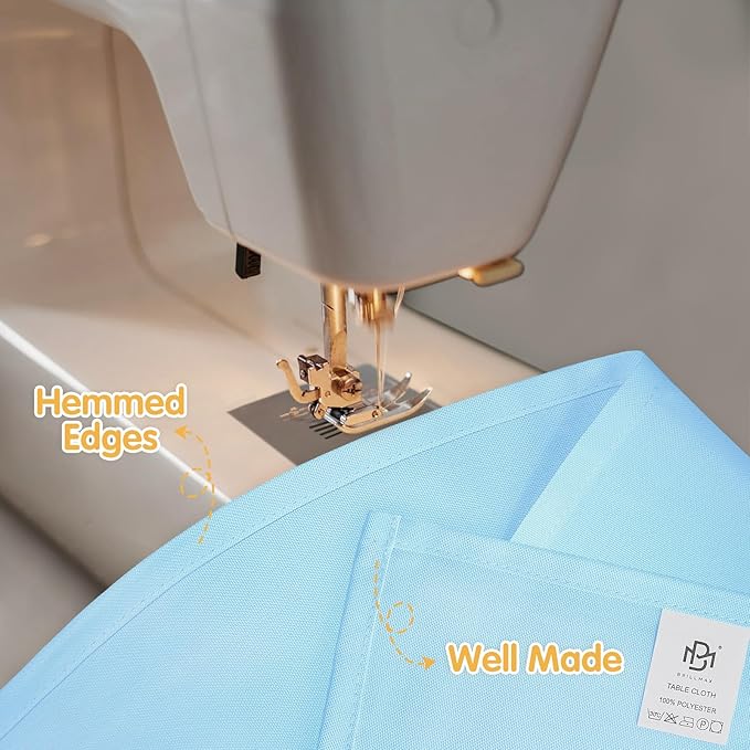 BRILLMAX 6 Pack Light Blue Tablecloths 60x102 Inch for 6ft Rectangle Tables | 150 GSM Polyester Fabric, 15" Standard Drop, Water, Stain & Wrinkle Resistant Cloth Cover for Wedding Reception Banquet Party