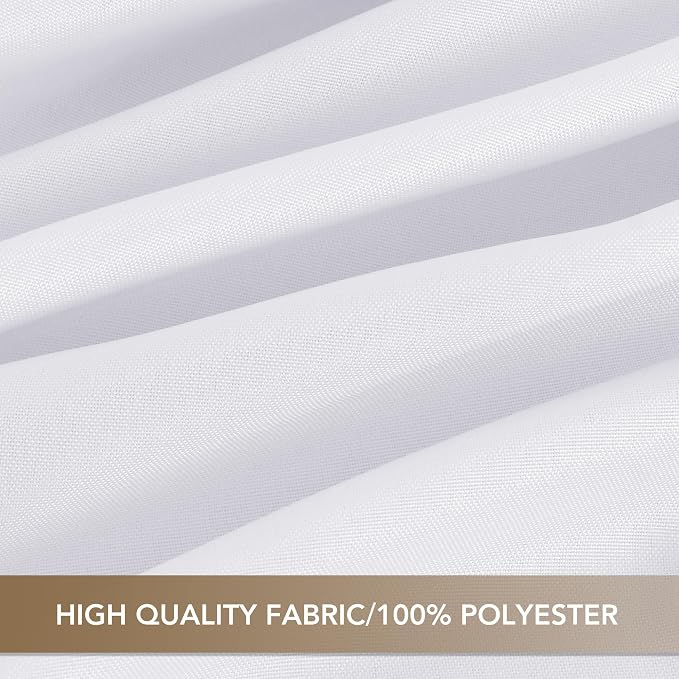 sancua White Table Cloths Rectangle, 8 Pack 90x132 Inch Tablecoths Rectangular for 6 Foot Tables - Washable Polyester Fabric Table Cover for Wedding, Birthday Party, Banquet Reception