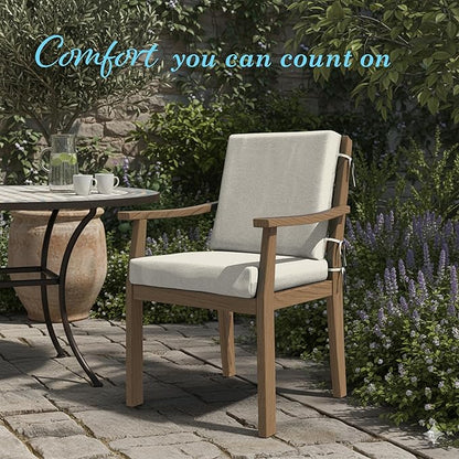 California Umbrella Outdoor Dining Chair, Patio Seat Cushion, 20 x 40 Inch, Premium Outdoor Memory Foam, Fade Resistant Sunbrella Fabric, Fabric Ties,Canvas
